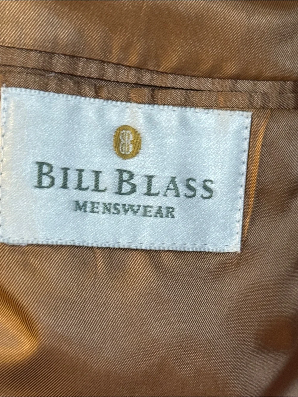 Vintage Bill Blass Pure Wool Houndstooth Overcoat  Tan Blue Classic USA